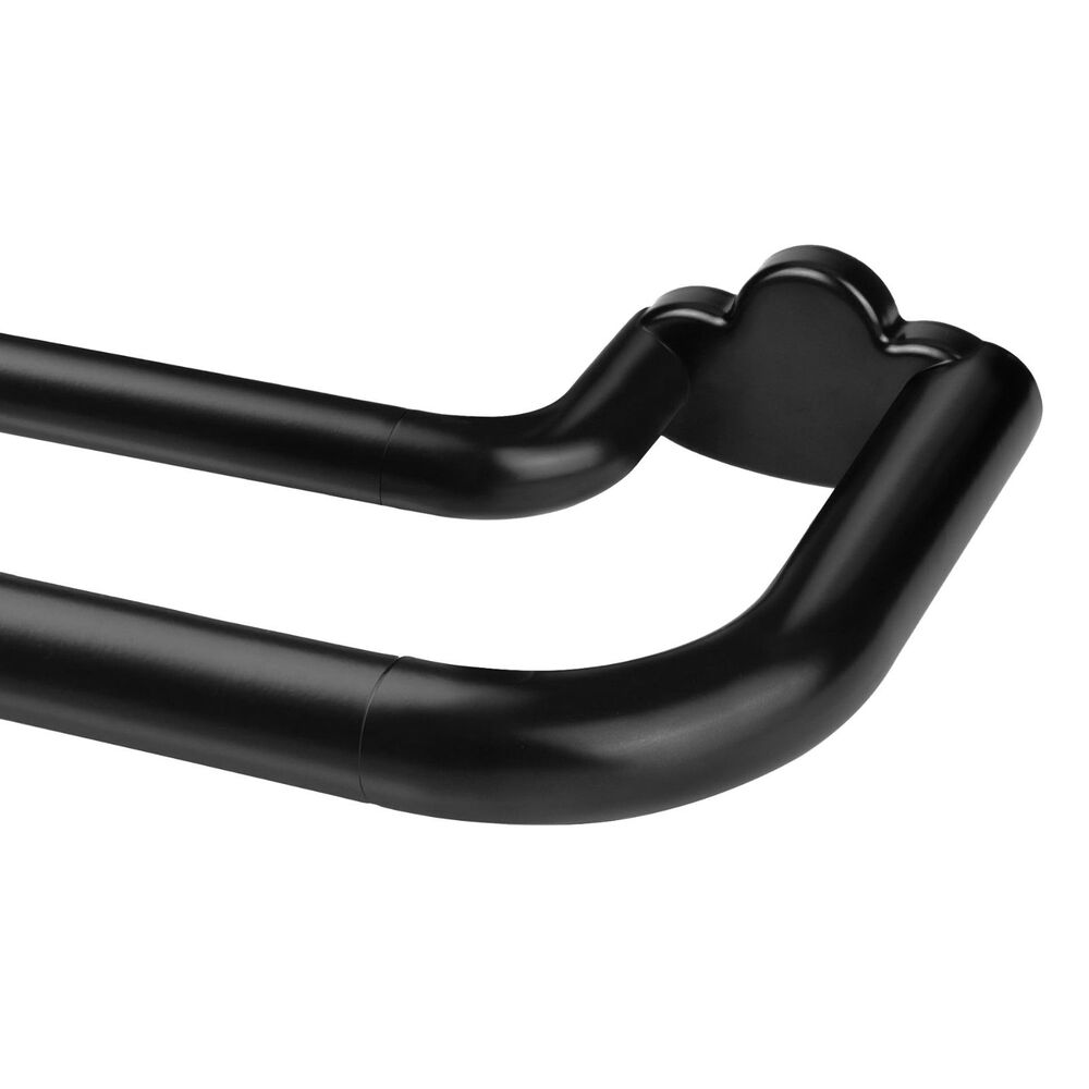 Double Curtain Rod for Windows 20 to 54", 6/8" Wrap Around Drapery Rod (Black)
